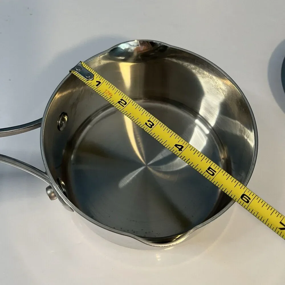 Technique Clad Tri-Ply Stainless Steel 1 qt Saucepan with Lid Induction Ready